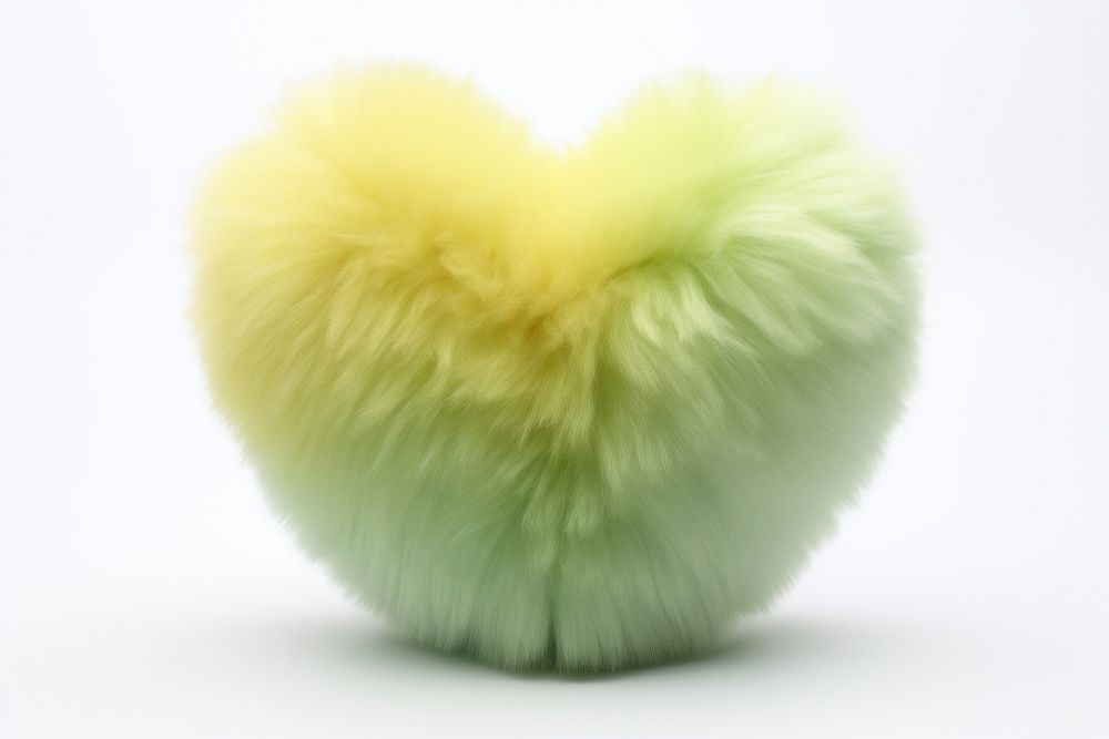Pastel heart fur yellow green.