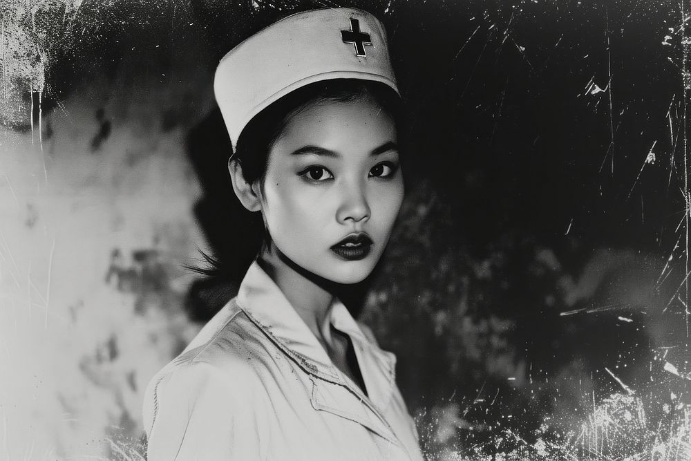 Thai Young female nurse portrait adult white.