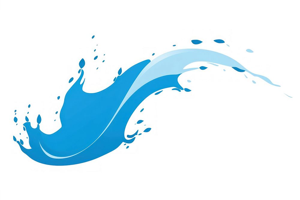 Water splash logo art white background.