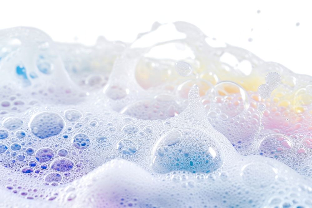 Soap foam backgrounds bubble white background.
