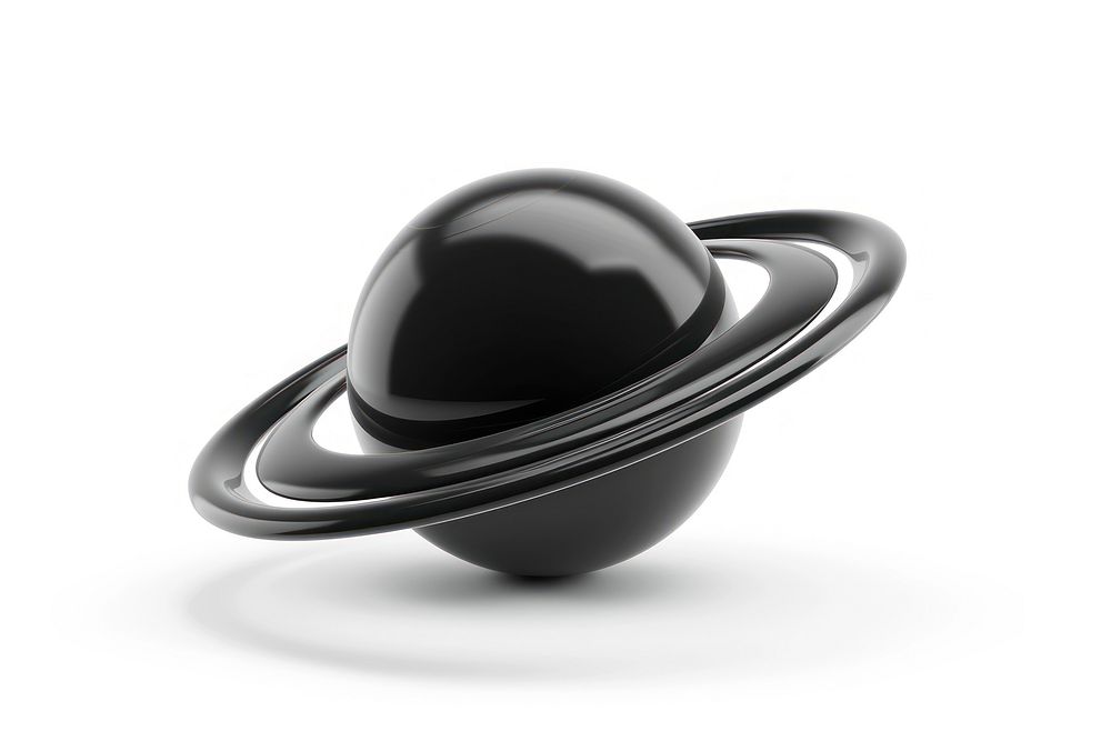 Saturn sphere planet black.