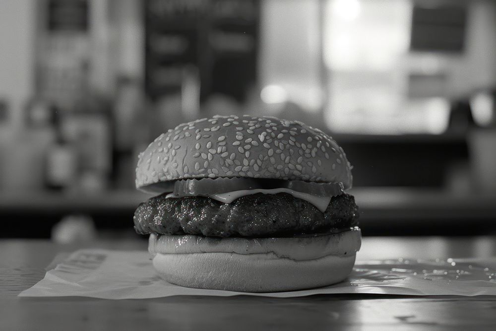Burger shop American style burger black food.
