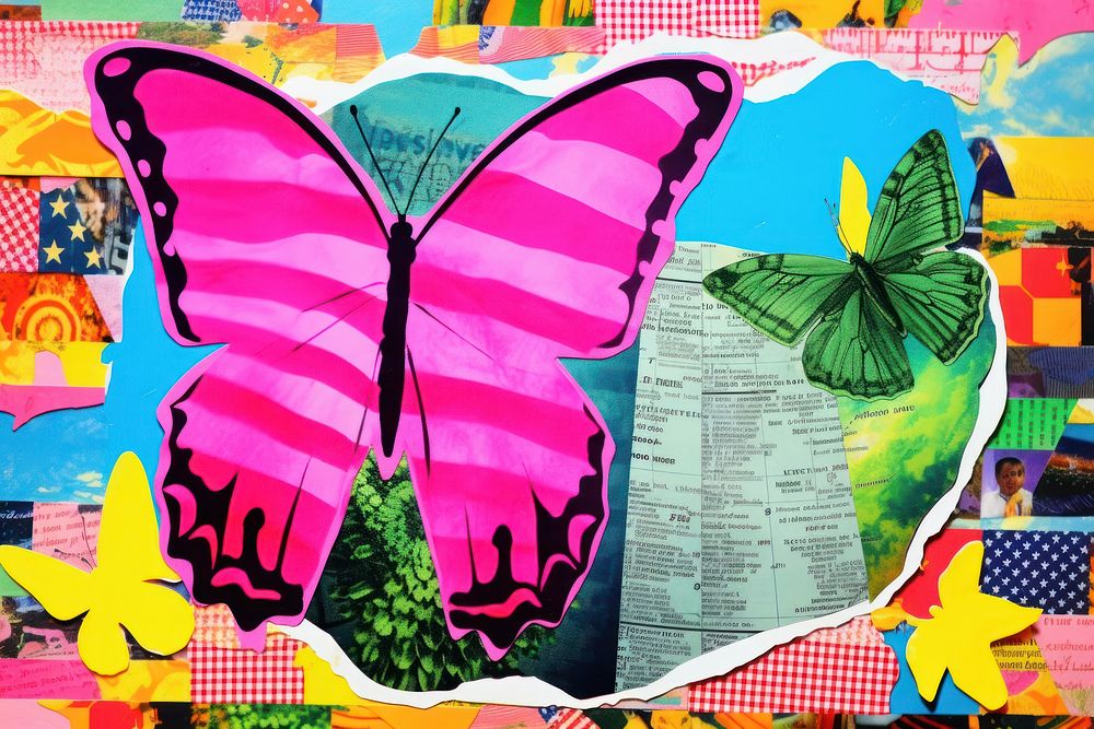 Butterfly background butterfly painting collage.