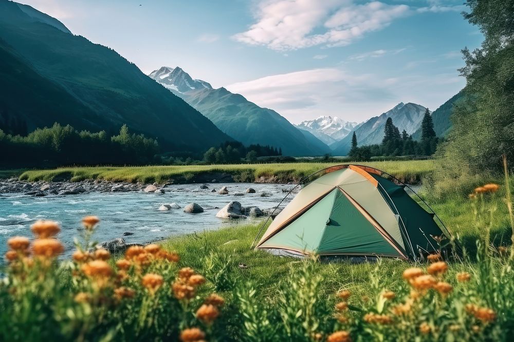 Camping Tent camping tent mountain.