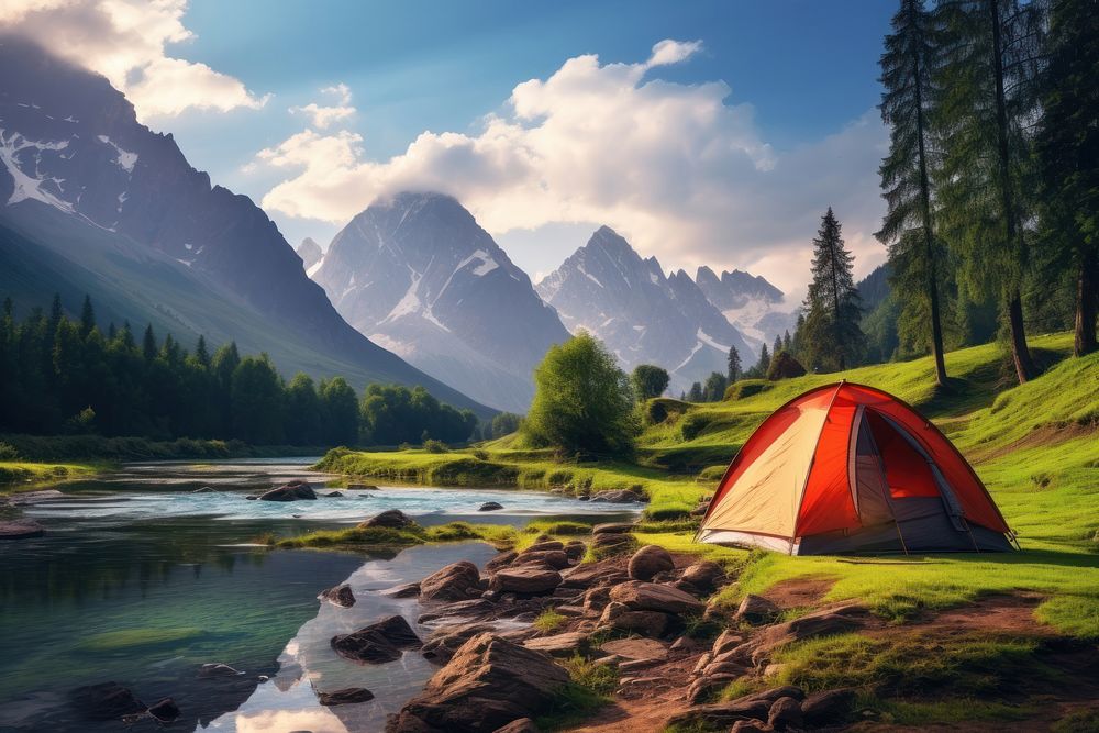 Camping Tent camping tent mountain.