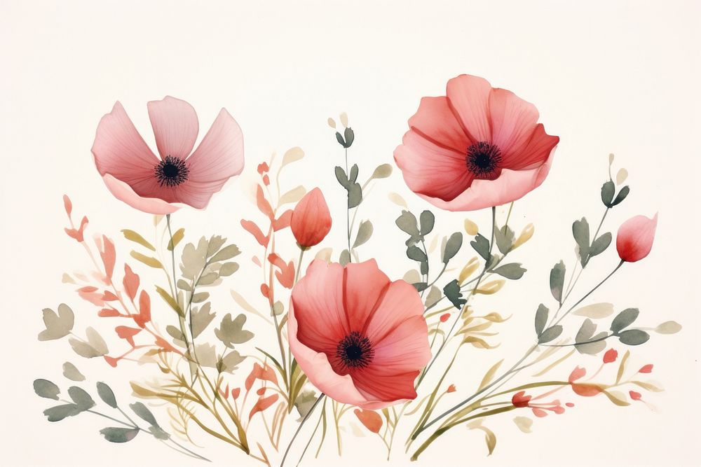 Flowers backgrounds pattern poppy.