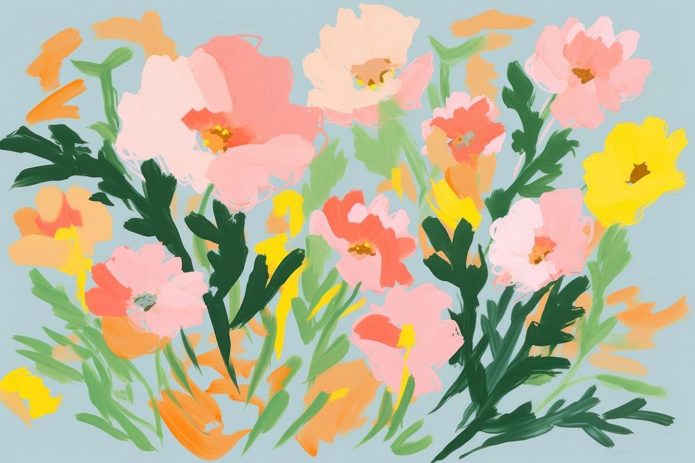 Flowers backgrounds painting pattern.