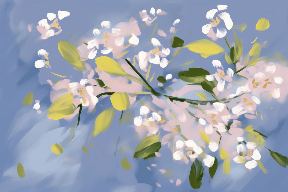Flowers outdoors painting blossom.