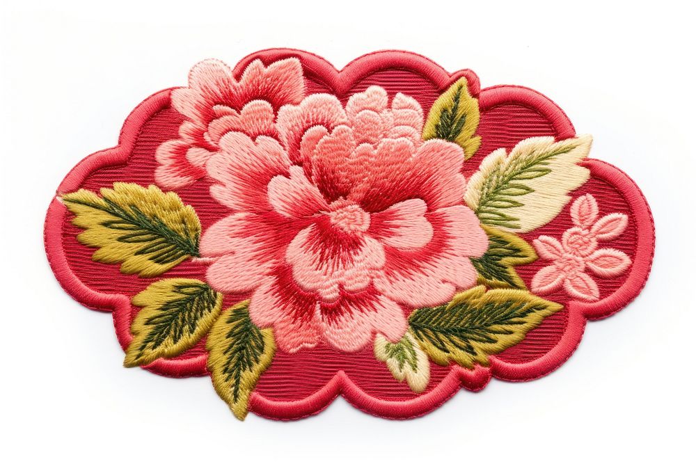 Flower embroidery pattern dahlia.