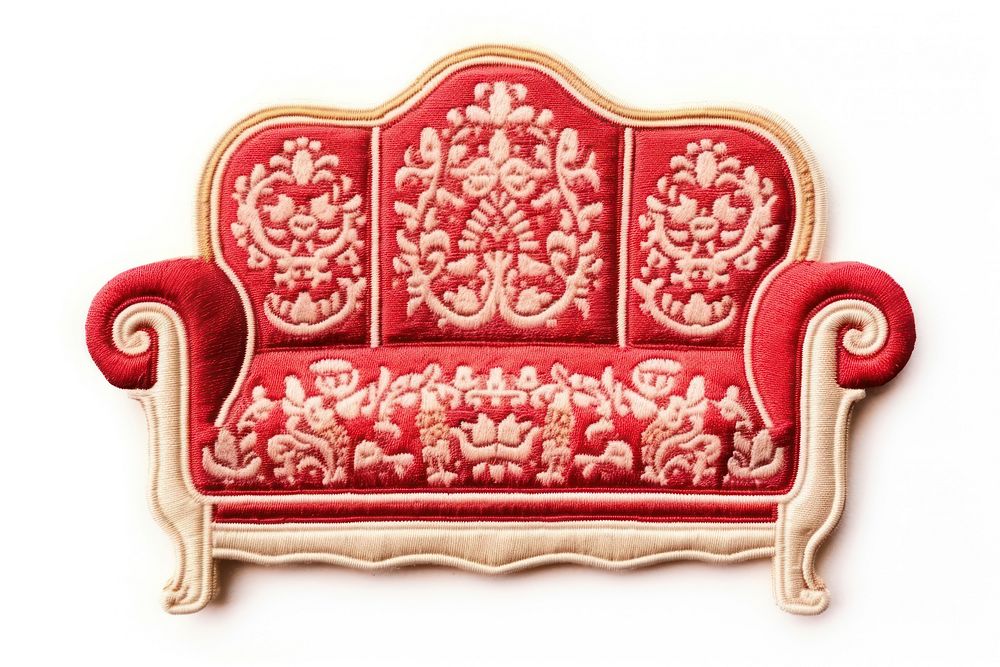 Furniture chair red white background.