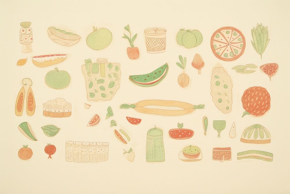 Food backgrounds drawing sketch.
