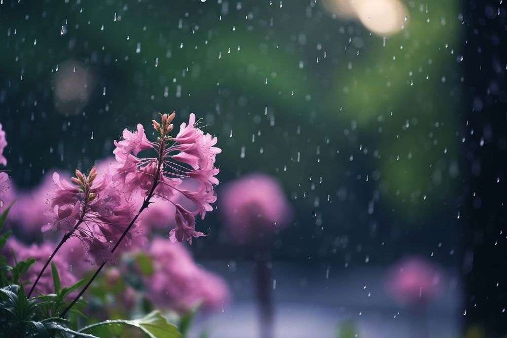 Garden rain outdoors blossom.