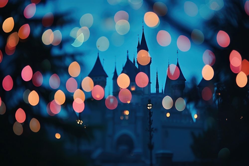 Haunted castle shaped pattern bokeh effect background light architecture outdoors.