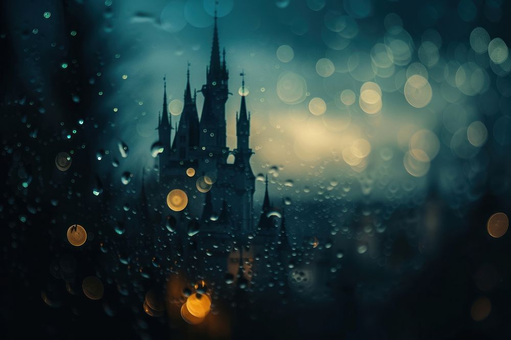 Haunted castle shaped pattern bokeh effect background architecture building outdoors.