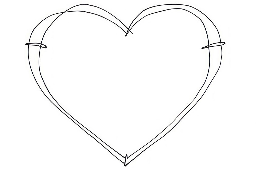 Heart shape sketch line draw.