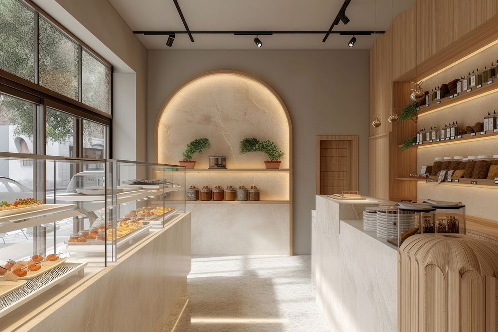 Shop food bakery plant interior design.