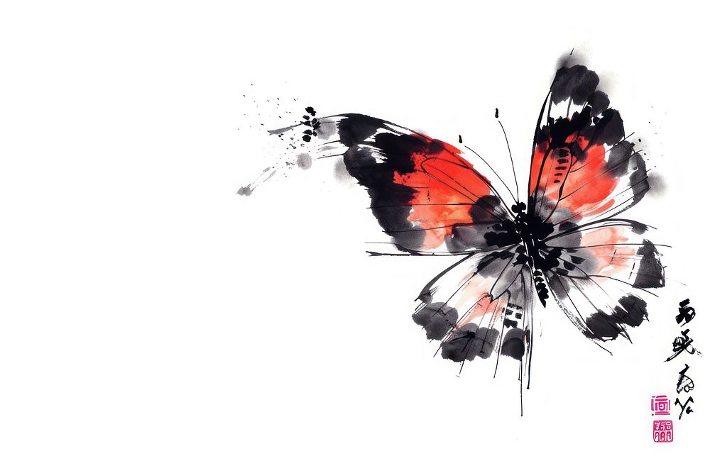 Japanese calligraphy art of Butterfly background butterfly pattern animal.