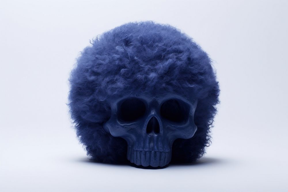 Skull blue photography portrait.
