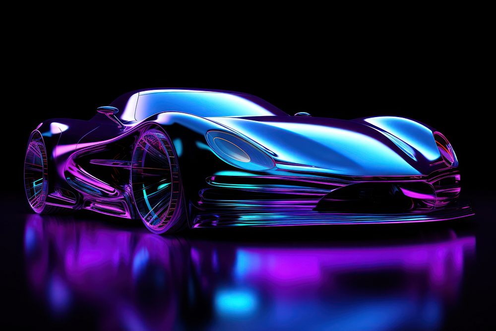 Future car purple wheel light.