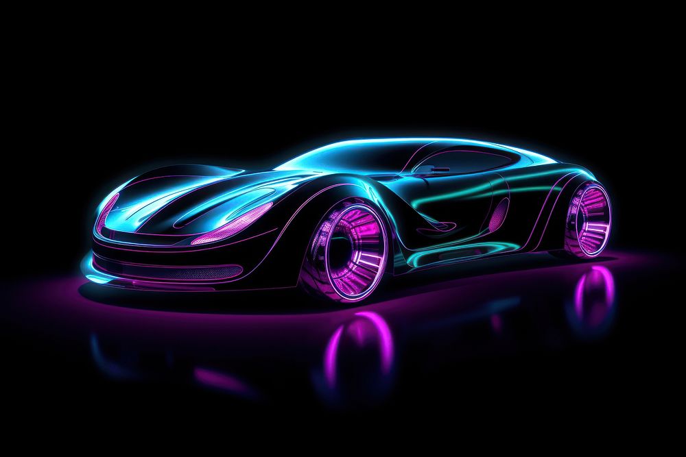 Future car light neon vehicle.