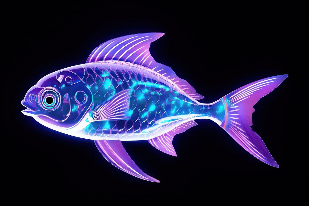 Fish animal neon illuminated.