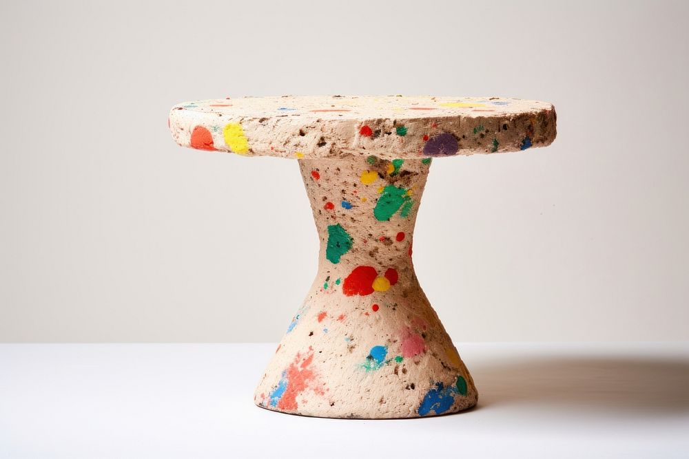 Table creativity splattered sprinkles.