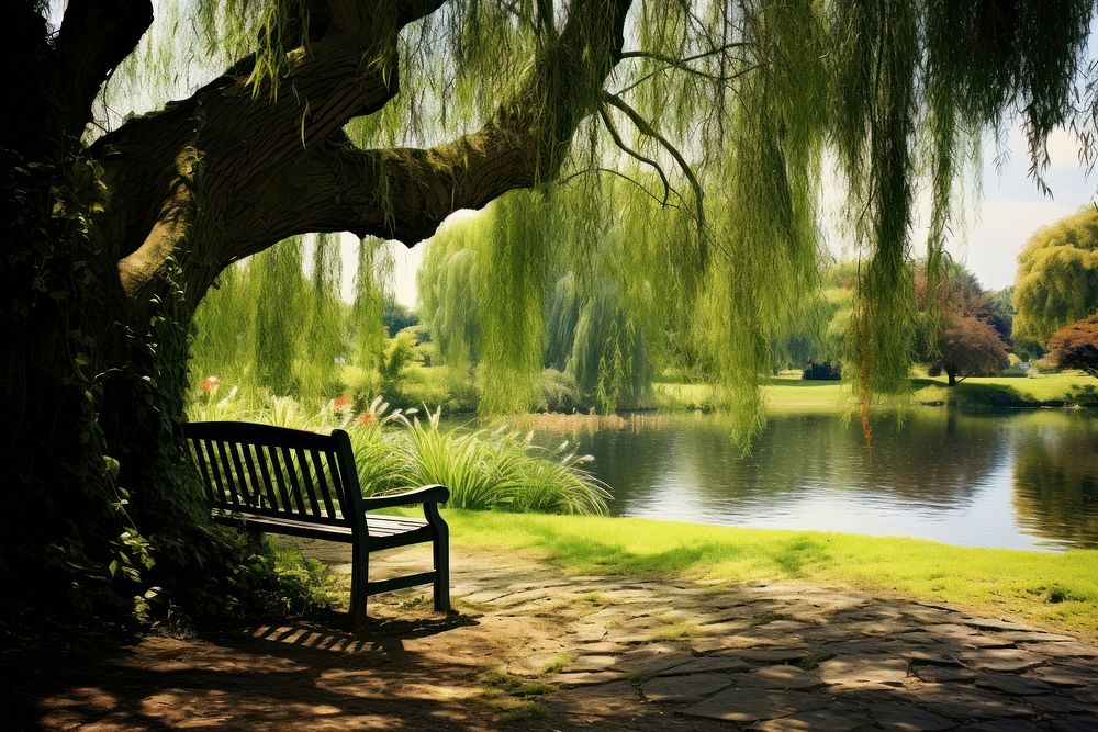 Willow tree landscape willow garden. | Premium Photo - rawpixel