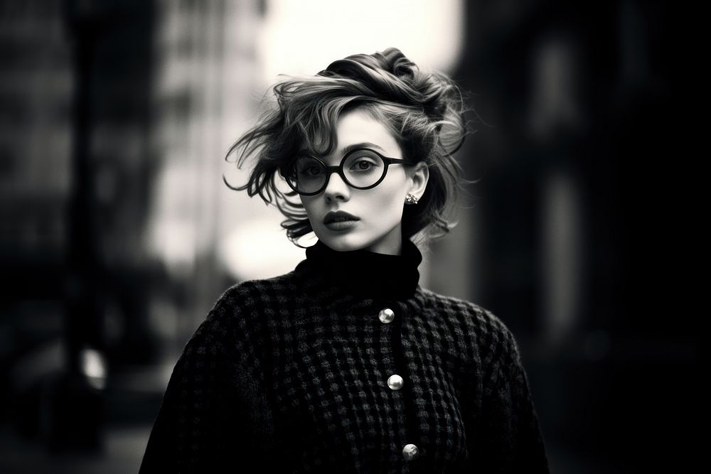 Woman in fashion portrait glasses adult.