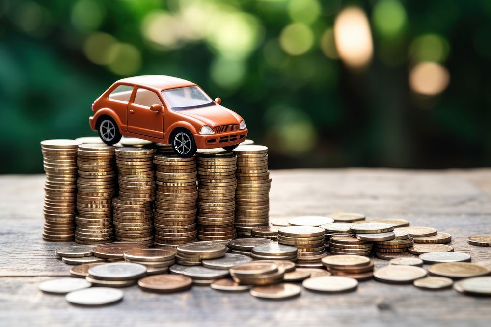 A saving money concept coin car investment.
