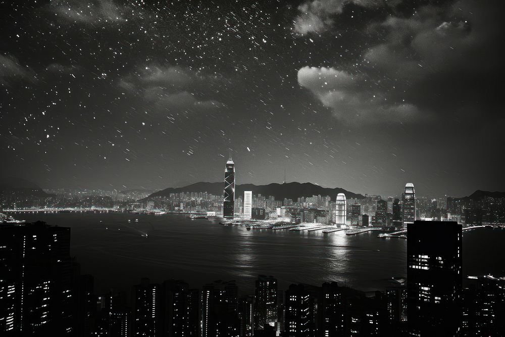 Hongkong sky architecture metropolis.