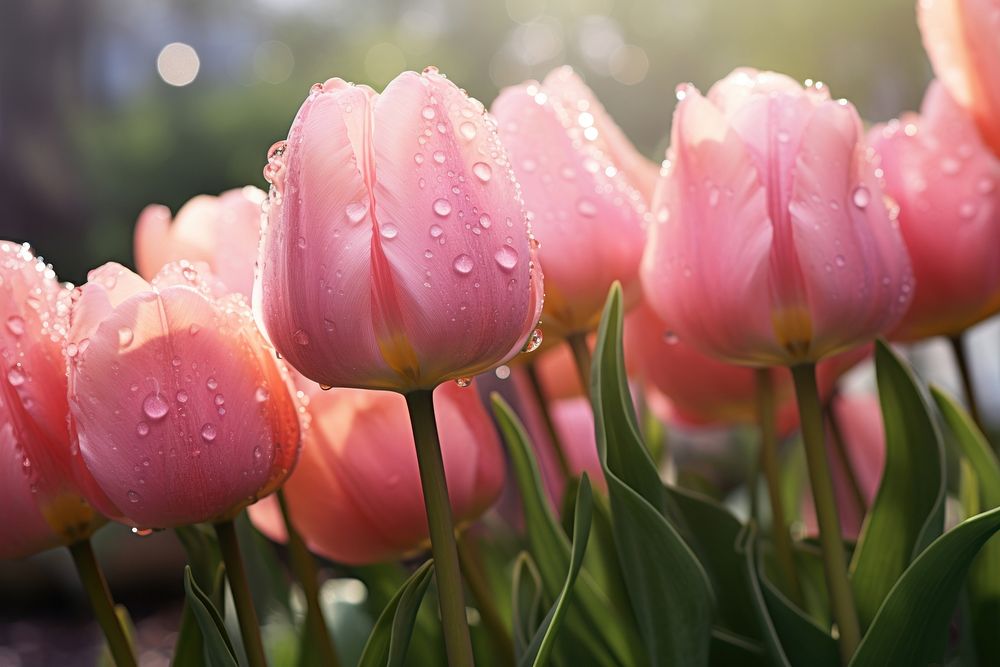Tulips outdoors blossom flower.