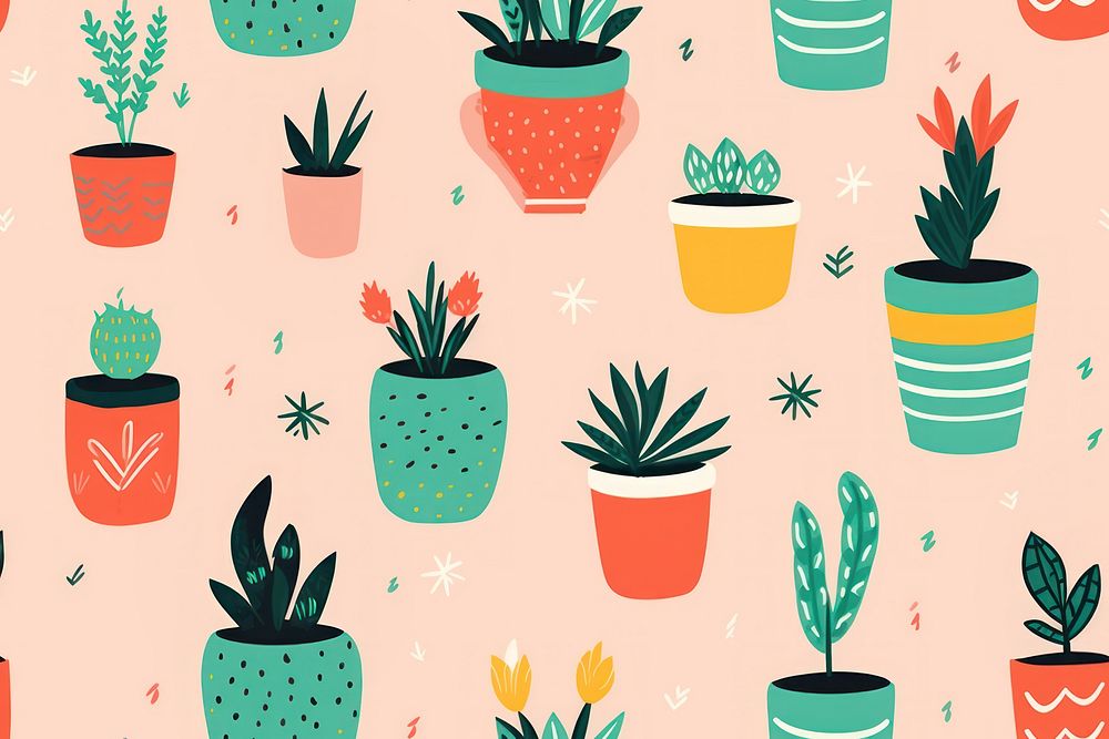Pot plants backgrounds pattern creativity.