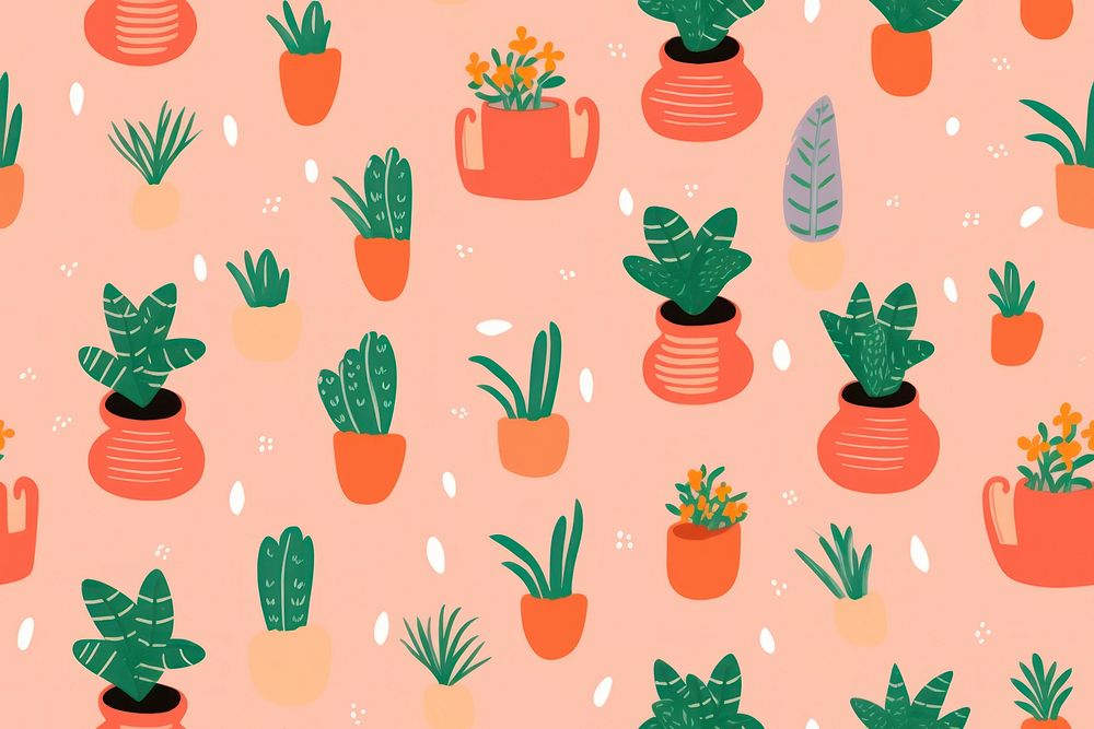 Pot plants pattern backgrounds creativity.