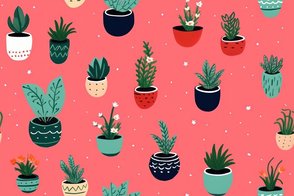 Pot plants backgrounds pattern arrangement.