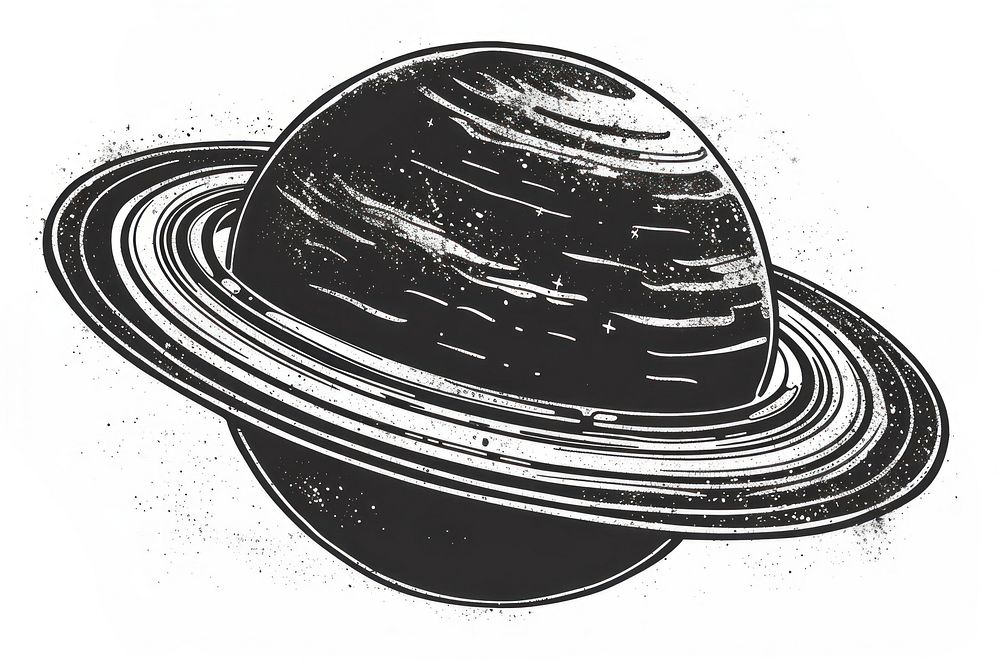 Saturn planet monochrome astronomy.