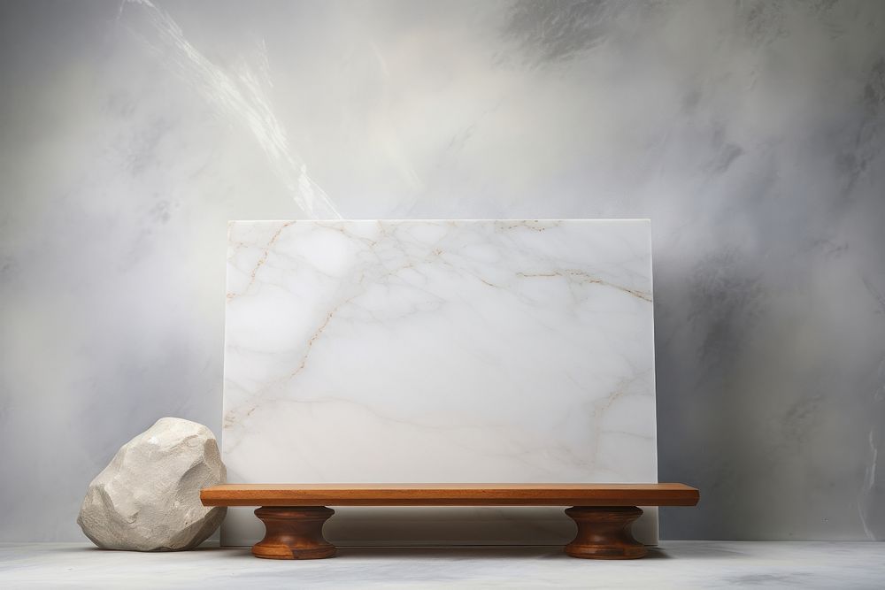 White marble background sideboard furniture absence.