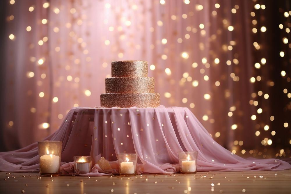 Fairy light wedding dessert candle.