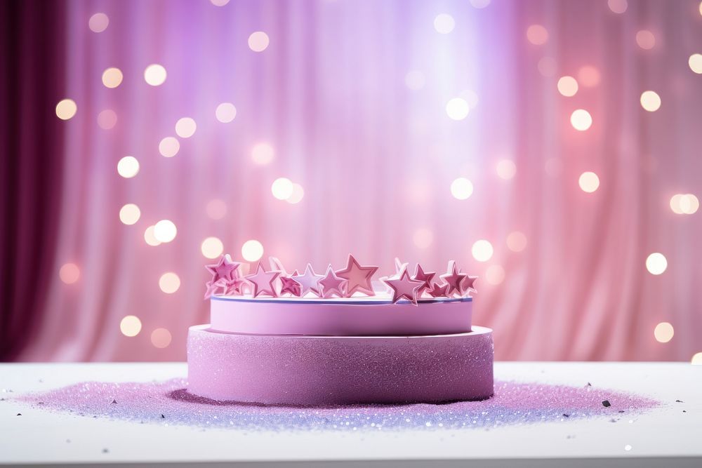 Glitter background dessert petal cake.