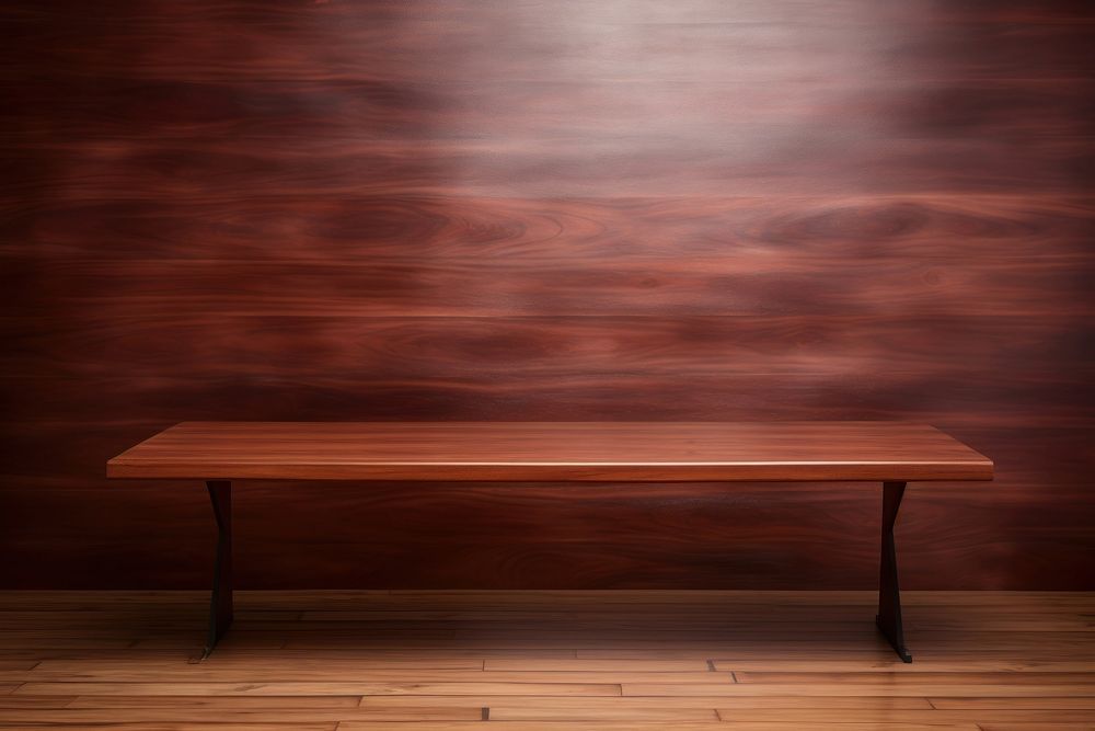 Mahogany wood background furniture hardwood bench.