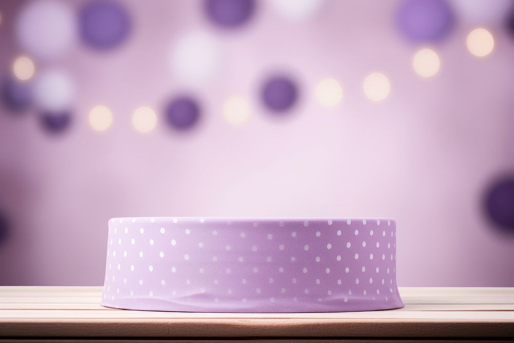 Purple polka dots patterned background celebration decoration defocused.