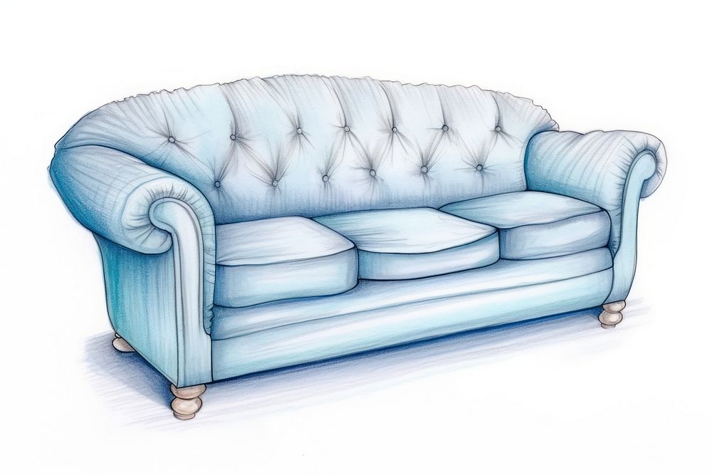 Sofa furniture drawing sketch.