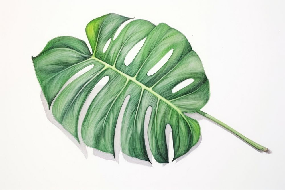 Tropical plant drawing sketch leaf.