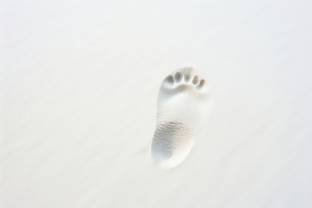 White background footprint sand barefoot.