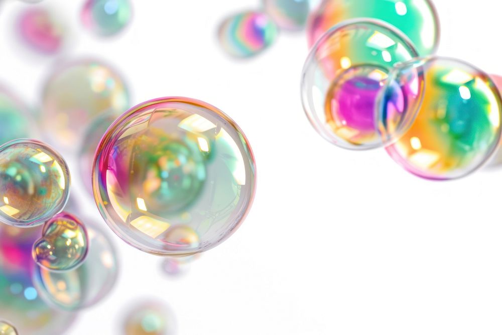 Soap bubbles backgrounds sphere white background.