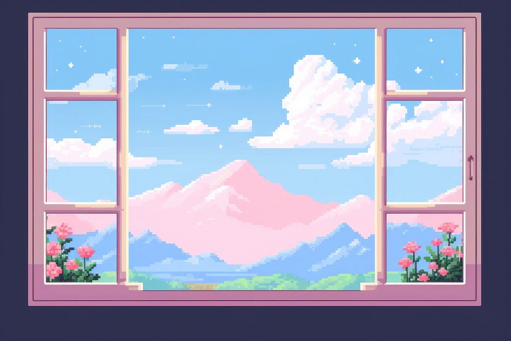 Window with landscape view outdoors nature cloud.
