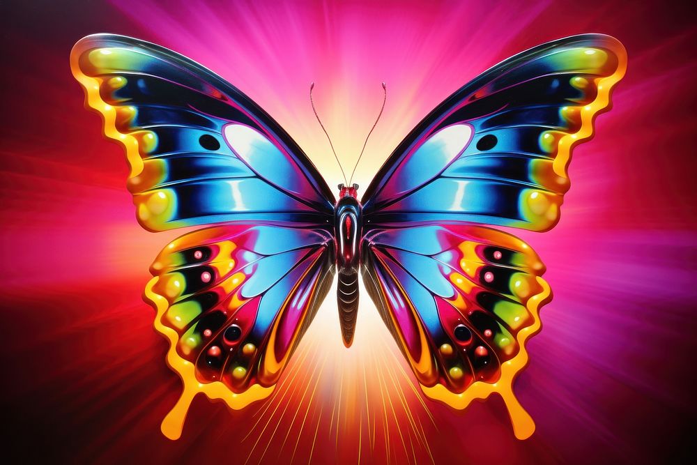 Butterfly insect bright art.