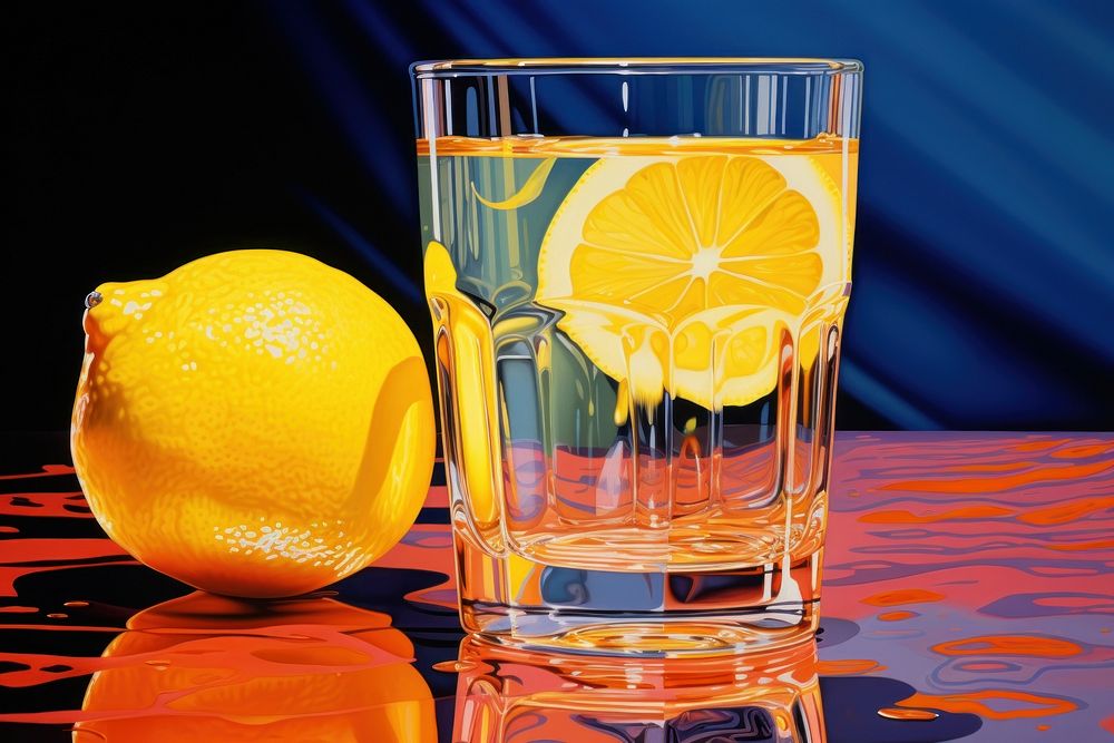 Glass of lemonade fruit drink food.
