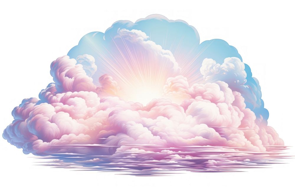 Pastel cloud isolated sparkle outdoors nature light.
