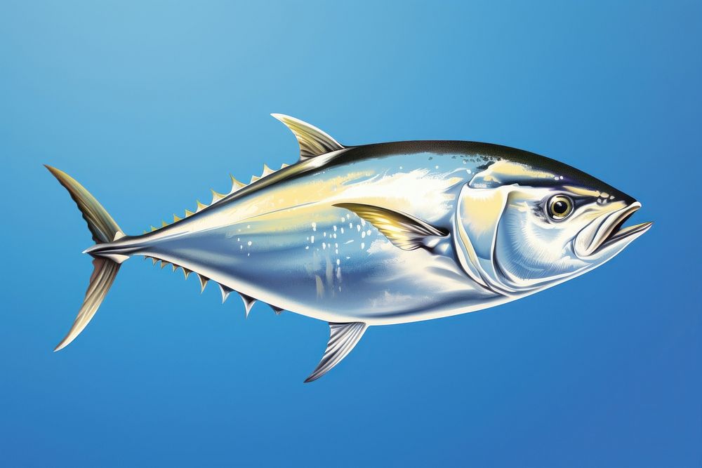 Silver tuna fish isolated animal Premium Photo Illustration rawpixel