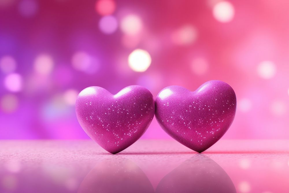 Valentine day on heart pink background affectionate illuminated celebration.